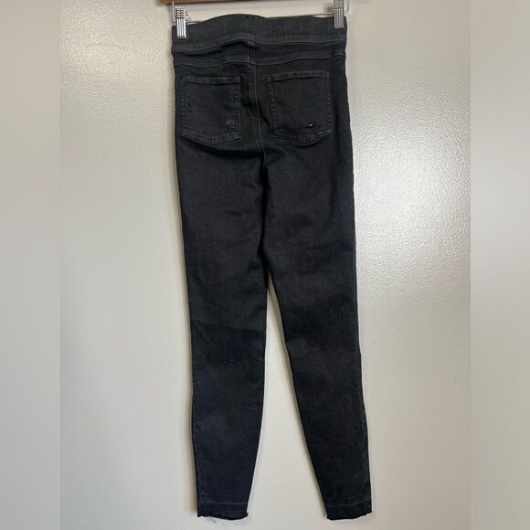 Spanx vintage distressed skinny jeans size xs black pull on edgy rocker punk - Picture 6 of 11